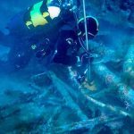 Marina: i palombari in immersione con Patrizia Maiorca sul relitto del Sommergibile Veniero